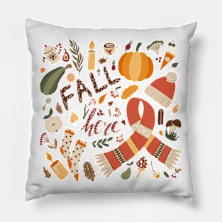 Cozy Fall Is Here Drawing Illustration Pillow