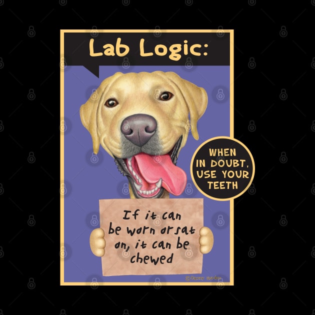 Cute labrador retriever dog with Yellow Labrador Holding Sign tee by Danny Gordon Art