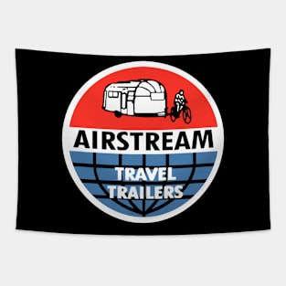 Vintage Airstream Travel Trailers Logo Tapestry