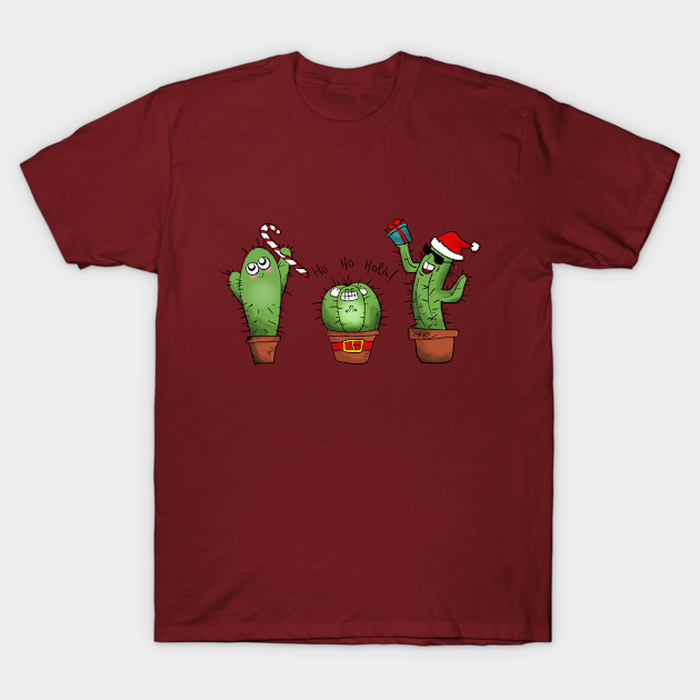 Cacti familly ready for christmas - Cactus - T-Shirt
