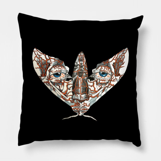 Face Mimic Moth Pillow by RaLiz