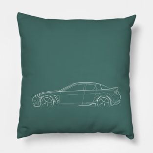 Mazda RX-8 - profile stencil, white Pillow