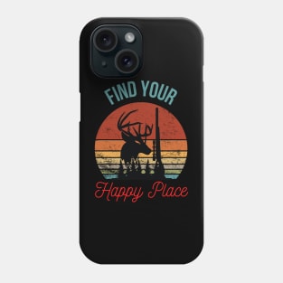 Find Your Happy Place: Inspirational Deer and Hunting Silhouette Phone Case