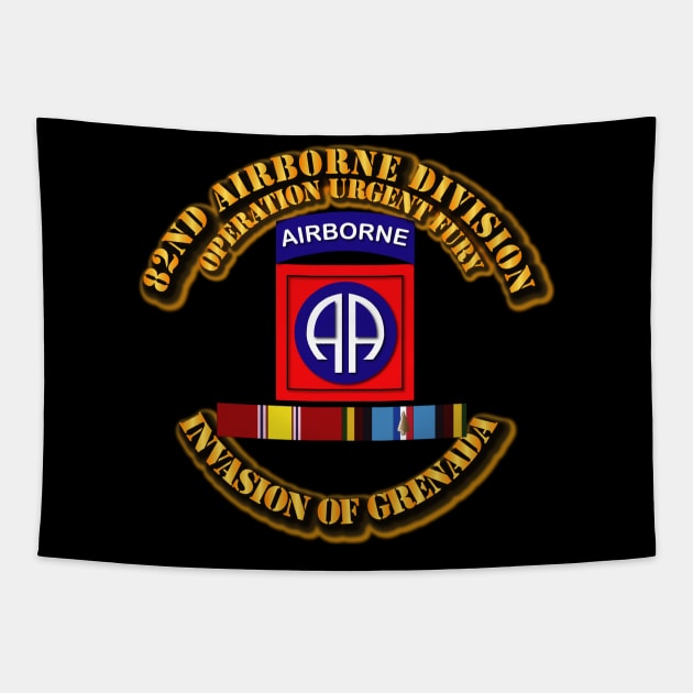 Invasion of Grenada - 82nd Abn Div Operation Urgent Fury w Svc Ribbons Tapestry by twix123844