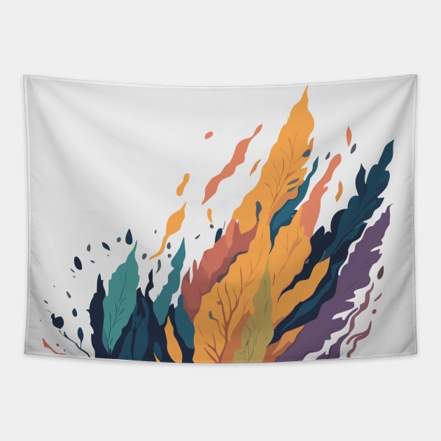 Abstract tree with colorful leaves. Tapestry by webbygfx
