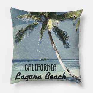 Laguna Beach California ✪ Vintage style poster Affiche Placard Vacation Souvenir Pillow