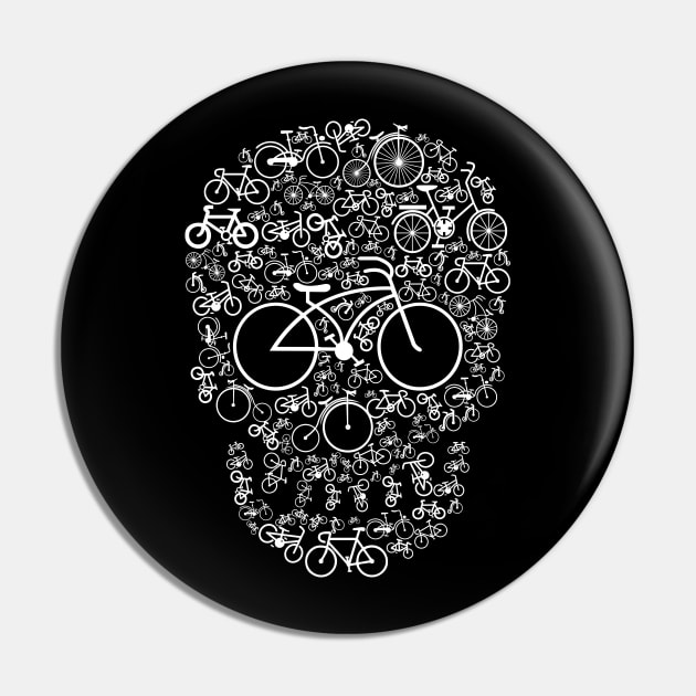 Skull Bicycles Abstract Pin by Mako Design 