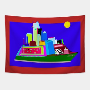 Big Colorful Boat Tapestry