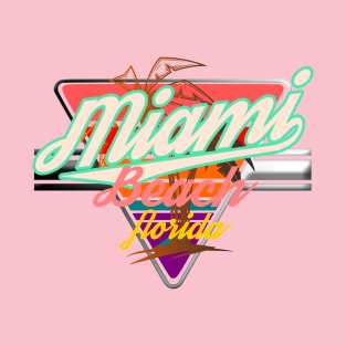 Miami Beach Florida Vintage Emblem logo nightclub T-Shirt