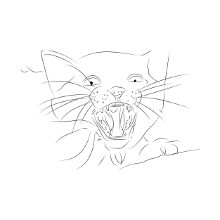 Angry cat line art T-Shirt