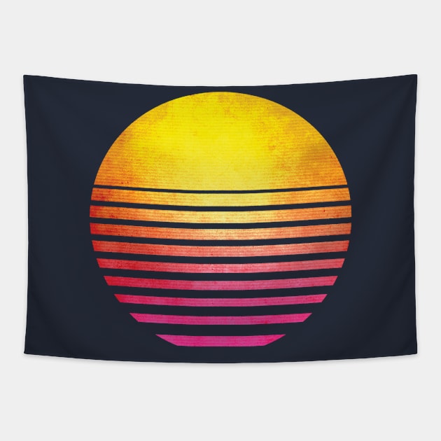 Retro 1980s Eighties Symbol Sun Tapestry by GWENT