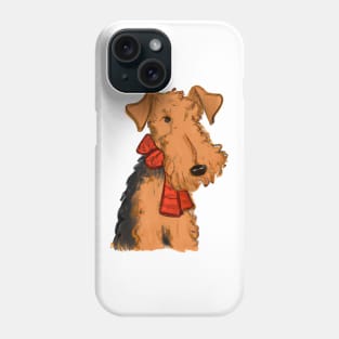 Cute Airedale Terrier Drawing Phone Case