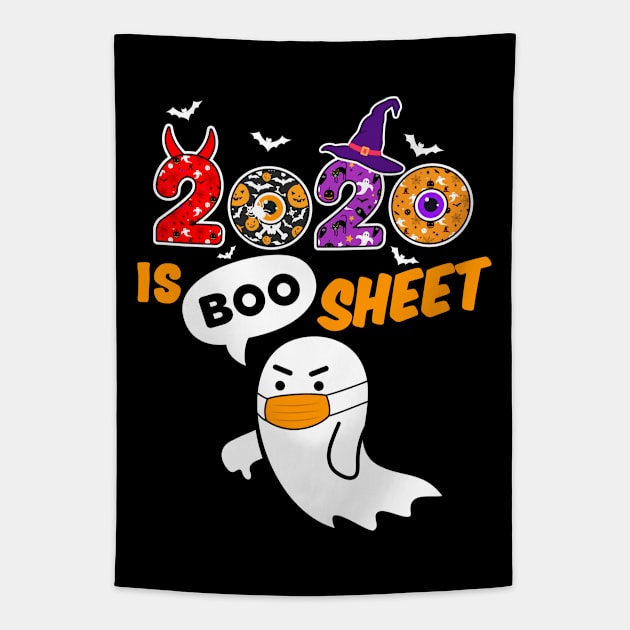 2020 is Boo Sheet Disapproving Ghost Halloween Design Tapestry by Teeziner