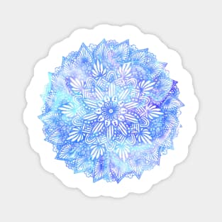 Swirly Blue Digital Mandala Magnet