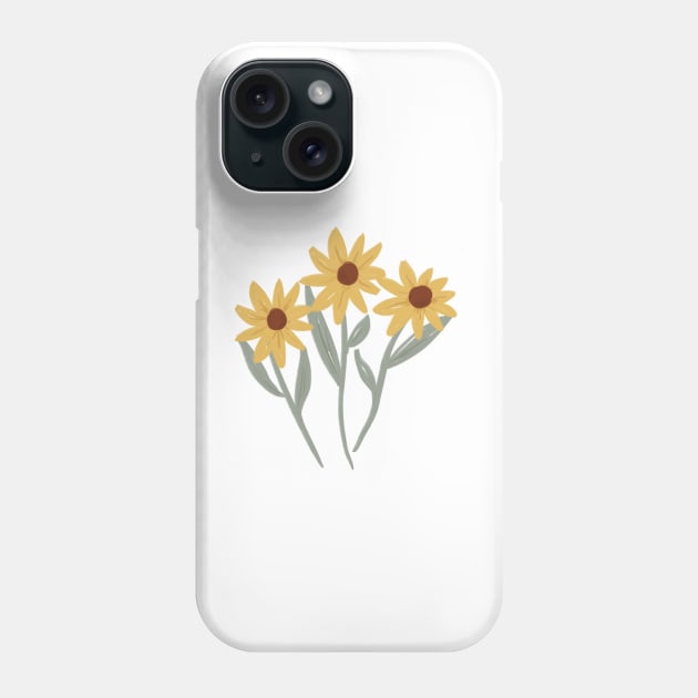 cute sunflower bouquet illustration Phone Case by andienoelm