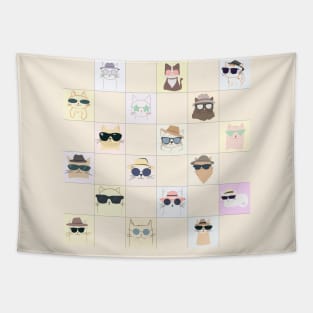 Check Meowt - Cat Check Board Pattern - Cat Checkers - Minimalistic Tapestry