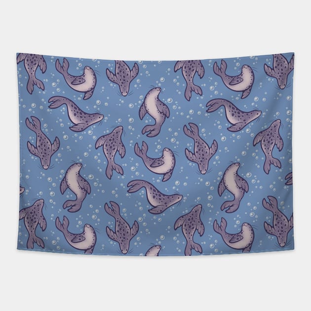 Swimming Seals 2 Tapestry by DoomedDreamer