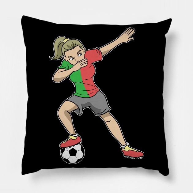 Soccer Portugal Soccer Player Girls Pillow by ModernMode