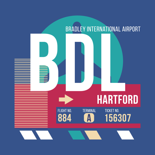 Hartford, Connecticut (BDL) Airport Code Baggage Tag by SLAG_Creative