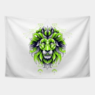 lion head graphic Tapestry