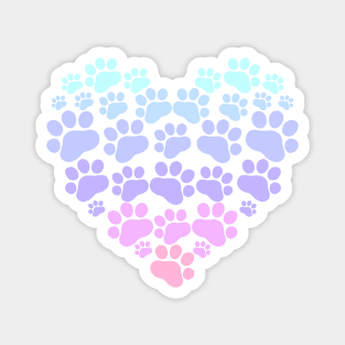 Pastel Paw Heart Magnet