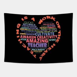 Teaching Is A Work Of The Heart - Teachers Rock - Teacher Appreciation - Favorite Teacher - Best Teacher Tapestry