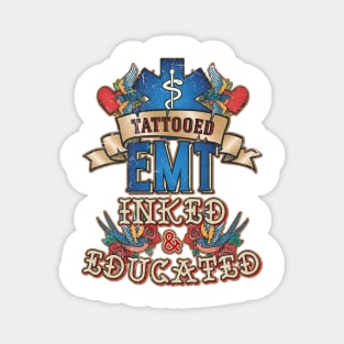 Tattooed EMT for Emergency medical technicians Magnet