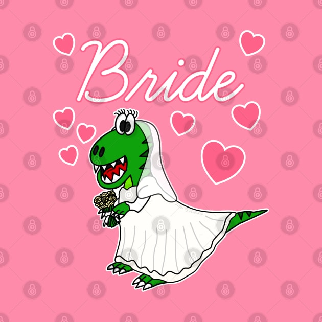 Bride Dinosaur Funny Bachelorette Party Engagement Wedding by doodlerob