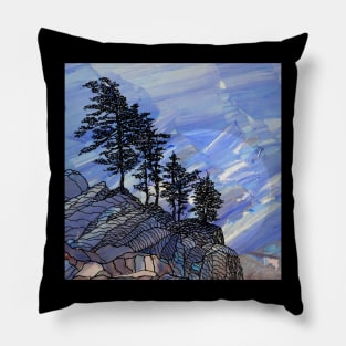 serene joy in blue Pillow