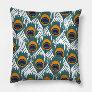 Peacock Feather Pattern Pillow