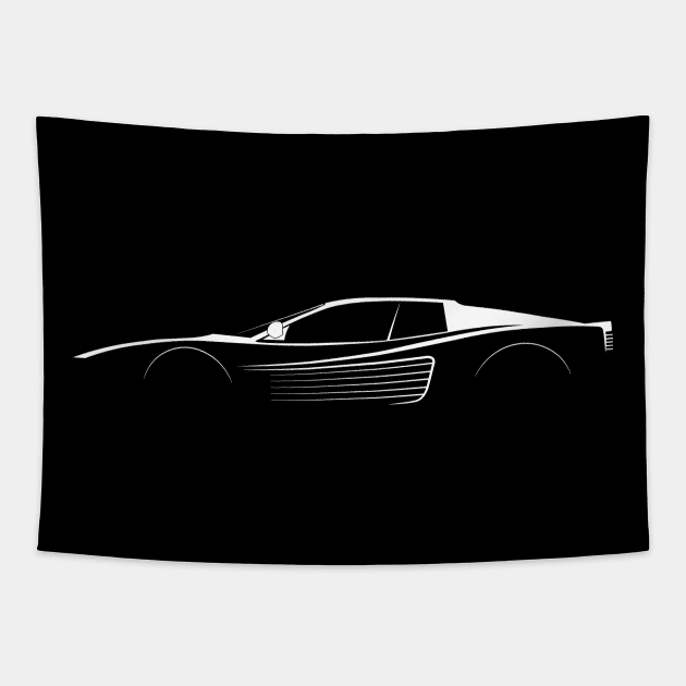 Ferrari Testarossa Silhouette Tapestry by Car-Silhouettes