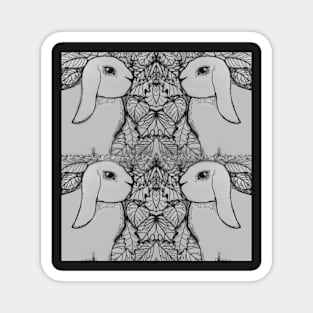 Lop Bunny Autumn Pattern Magnet