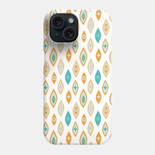 Atomic Age MCM Shapes and Stars Aqua, Orange Phone Case