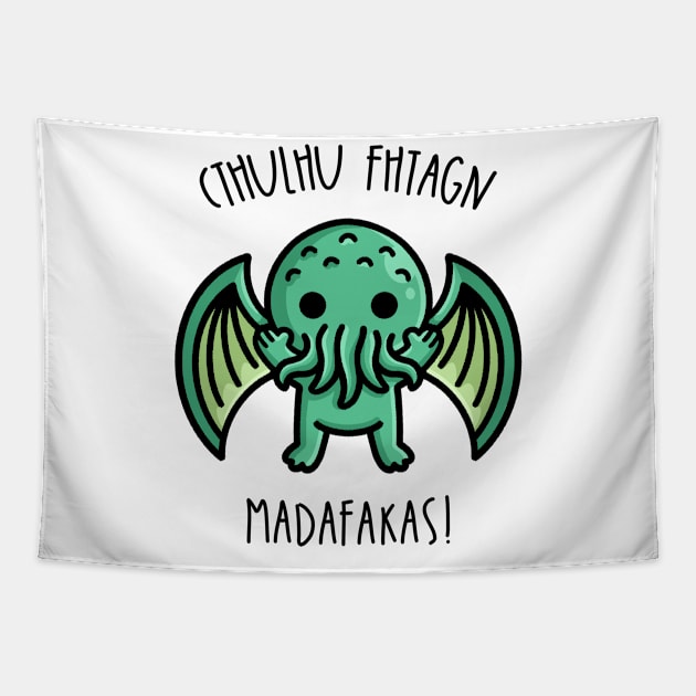 Unleashing Chaos: Cthulhu's Dark Awakening Tapestry by Holymayo Tee