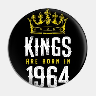 kings are born 1964 birthday quote crown king birthday party gift Pin