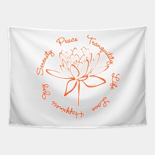 Serenity Tranquility Lotus (Orange) Tapestry