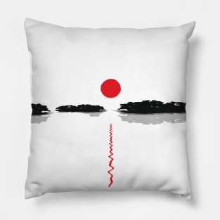 Red sun Pillow