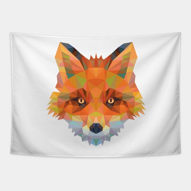 Fractal Red Fox Tapestry by SandiTyche