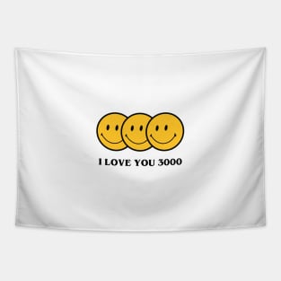 I Love You 3000 Yellow Smiley Face Tapestry