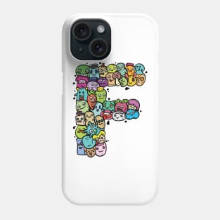 Alphabet Monster Doodle Letter F Monogram Phone Case