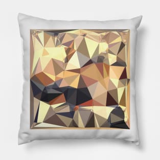 Bisque Gray Abstract Low Polygon Background Pillow