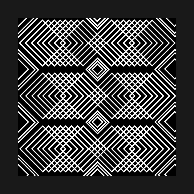 Black and white geometric square pattern by JPS-CREATIONS