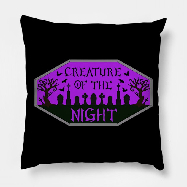 Creature of the Night Graveyard in Purple Pillow by RavenWake