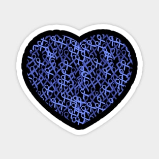 Colon Cancer Awareness Ribbon Heart Magnet