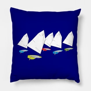 Optimist Sailing Dingy Sailboats Racing Pillow