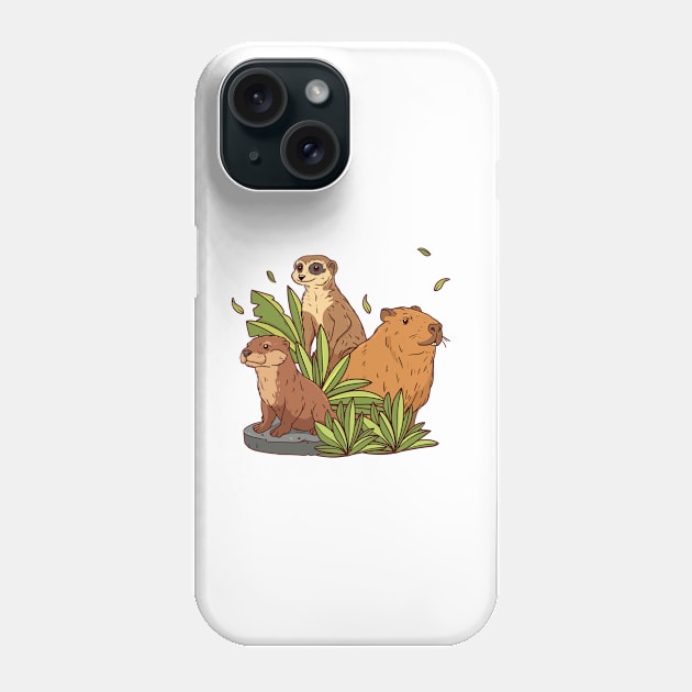 Animal Cartoon Wildlife Phone Case by Mako Design 