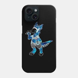 Protogen Fursuit Furry Fursona waving hello blue tie dye