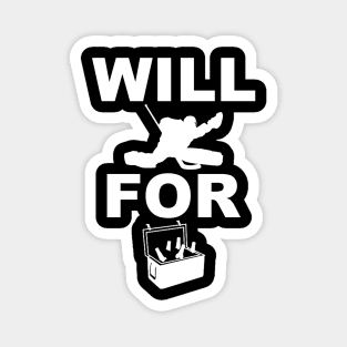 Will Goaltend For Beer (white print) T-Shirt Magnet