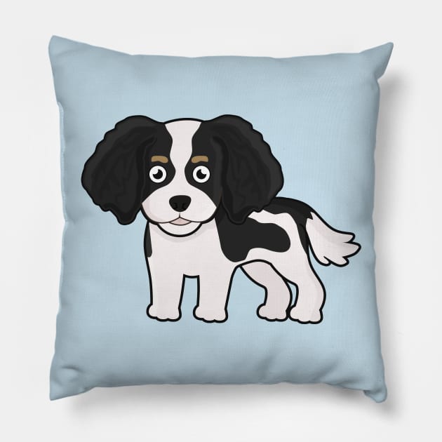 Kawaii TriColor Cavalier King Charles Spaniel Pillow by KawaiiNir