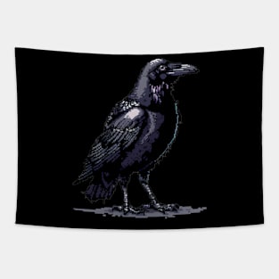 Pixelated Crow Artistry Tapestry